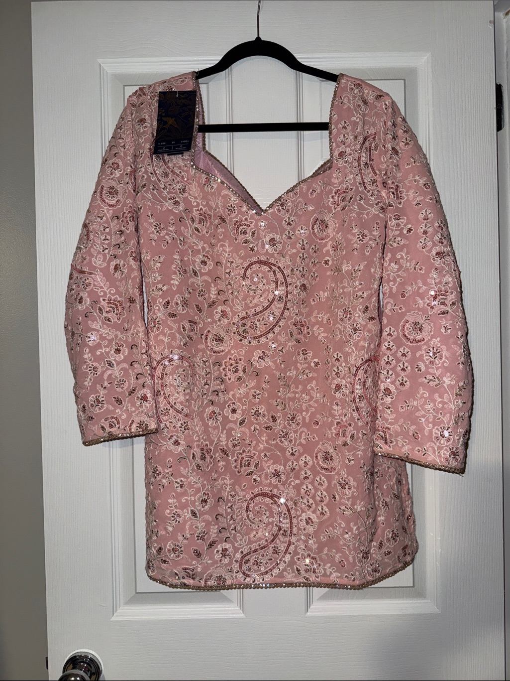 Light Pink Embroidered Lucknowi Sharara Suit — image 5 of 8